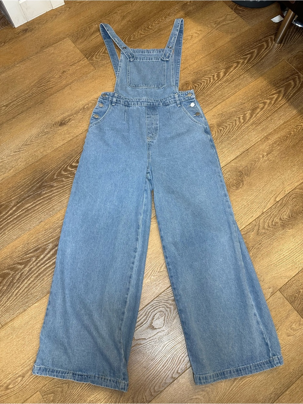Cider Wide Leg Denim Overalls Size Large
